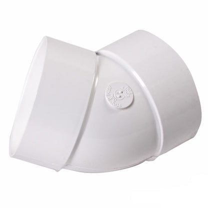 4P03  -NDS PVC S&D 45 Deg. Elbow HUB x HUB White 4 in.