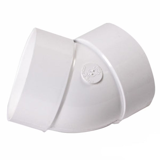 4P03  -NDS PVC S&D 45 Deg. Elbow HUB x HUB White 4 in.