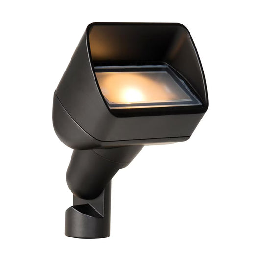 Hunter Industries PanerBaton Black Wrinkle 1 LED FX Ground Mount Light - 2W, 57 Lumens, 72,000 Hour Life, Dimmable, Black Aluminum Finish, 10V-15V