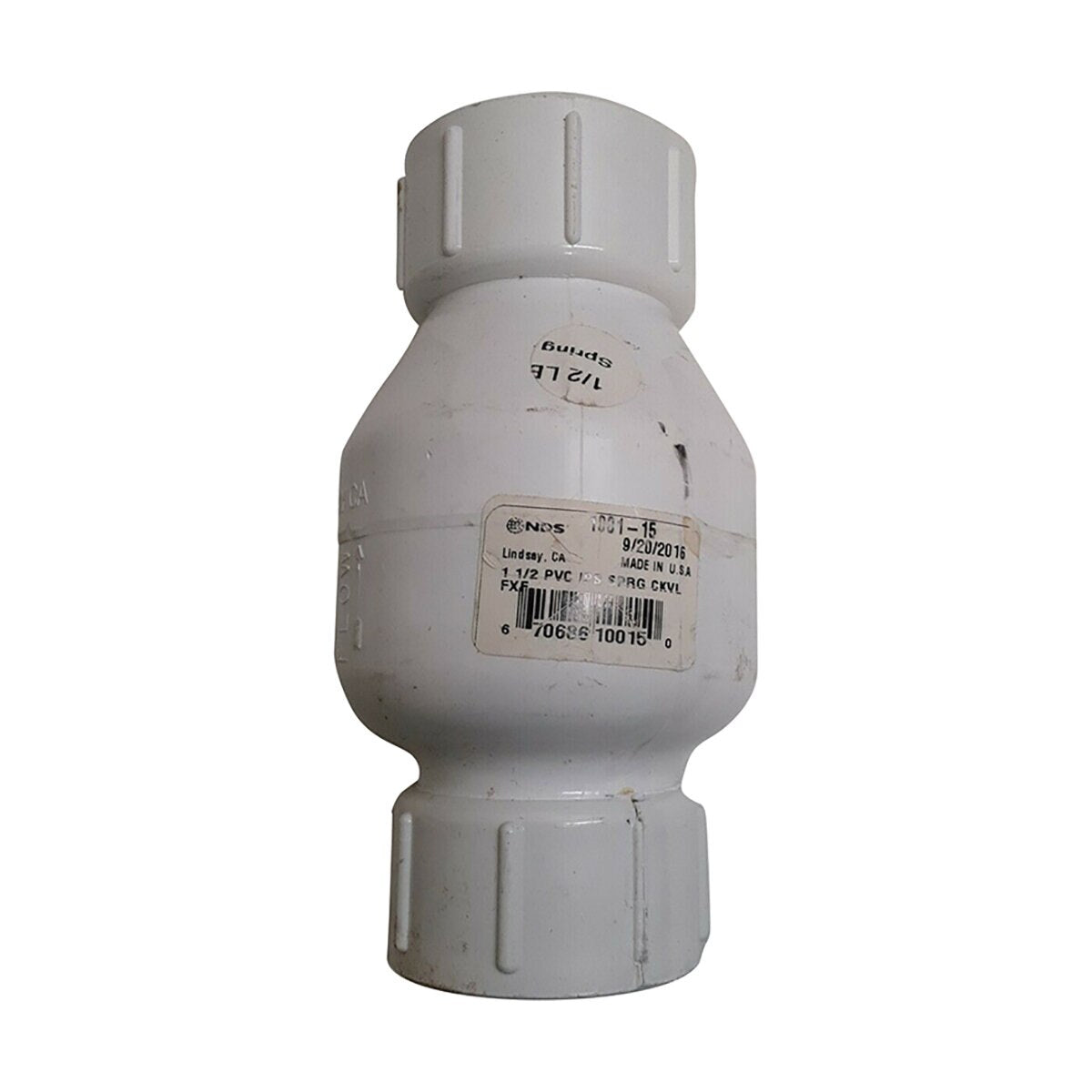 NDS Spring Check Valve PVC IPS 1-1/2 in. FIPT x FIPT