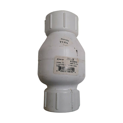 NDS Spring Check Valve PVC IPS 1-1/2 in. FIPT x FIPT