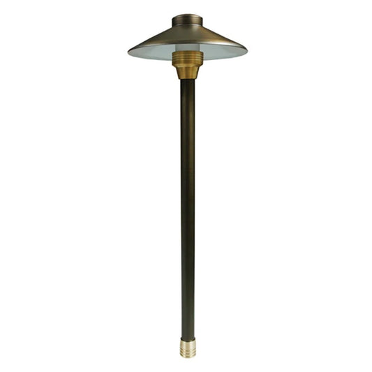 UniqueC8-NL   8 in. Centaurus Path Light 20 in. Riser Brass Housing Weathered Brass Finish No Lamp
