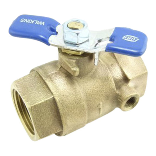 Wilkins 850T Full Port Tapped Ball Valve Bronze 1 in. FIPT