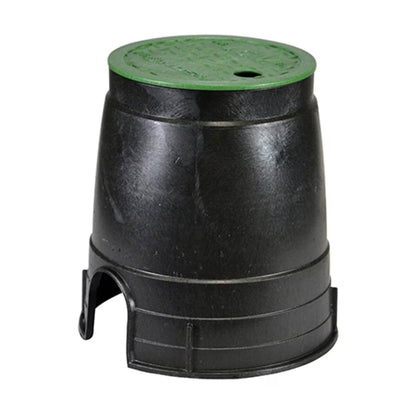 NDS Residential Valve Box Round 6 in. Black Box/Green Lid Overlapping ICV