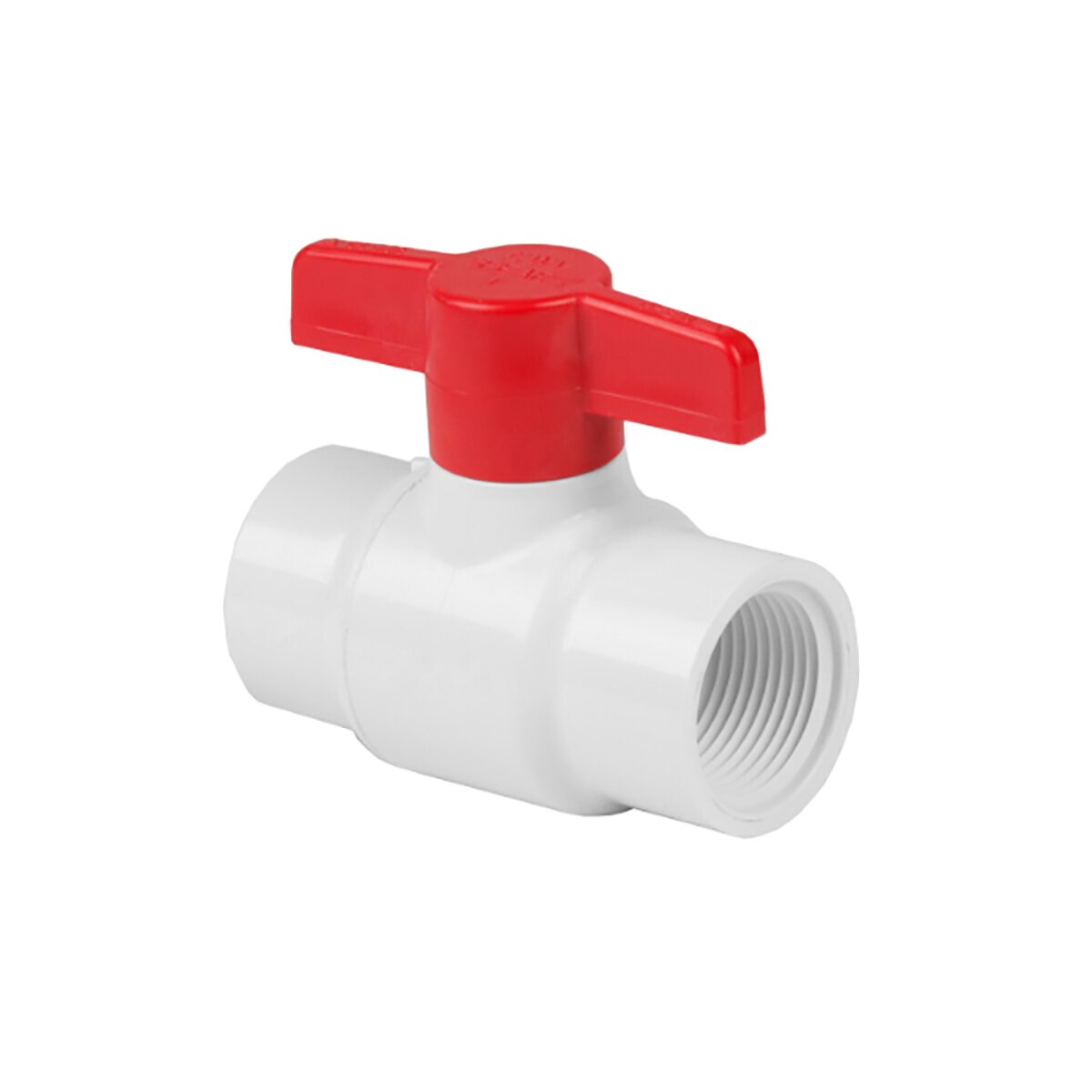 Spears Cold Water White PVC Ball Valve 1/2 in. FIPT w/ Red Handle & EPDM O-Rings