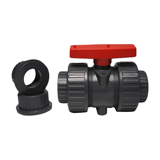 Dura True Union Ball Valve Threaded 150 PSI - 225 PSI 3 in. PVC w/ Buna-N #15 O-Rings