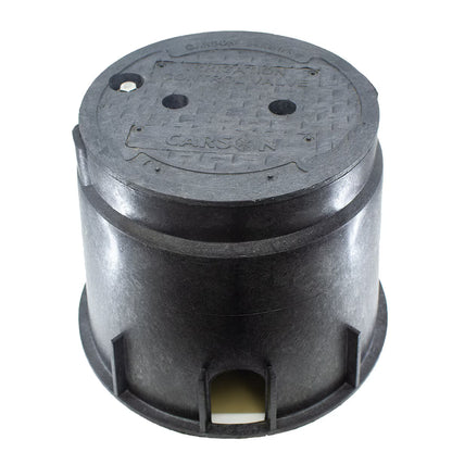 Carson Spec Valve Box Round 10 in. Black Box/Black Lid Overlapping ICV w/Bolt
