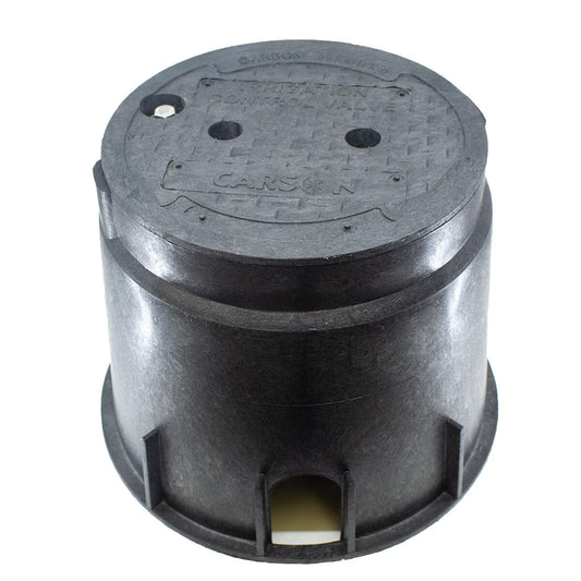 Carson Spec Valve Box Round 10 in. Black Box/Black Lid Overlapping ICV w/Bolt