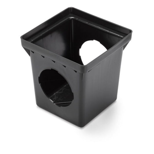 12 in. Square Basin 2 Outlets Black