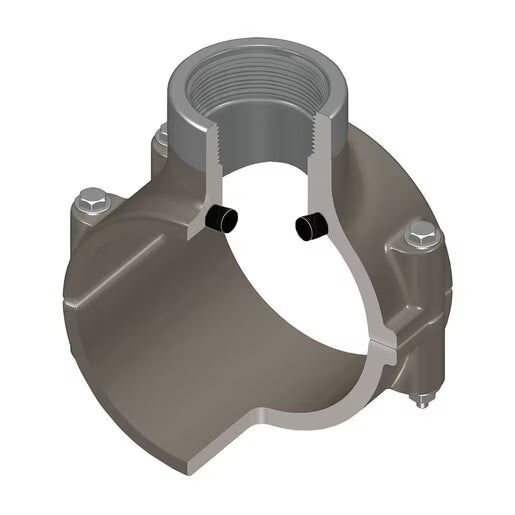 867-417SR  Spears Clamp-On Saddle PVC 4 in. x 1 in. EPDM Zinc Bolt