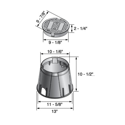 NDS Standard Valve Box Round 10 in. Green Box/Green Lid Overlapping ICV
