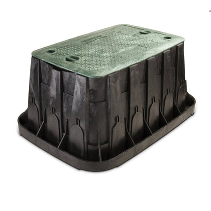 Rain Bird Valve Box Rectangle 22.5 in. L x 13.0 in. W x 15.0 in. H Black Box/Green Lid 2-Lock VB Specification Series