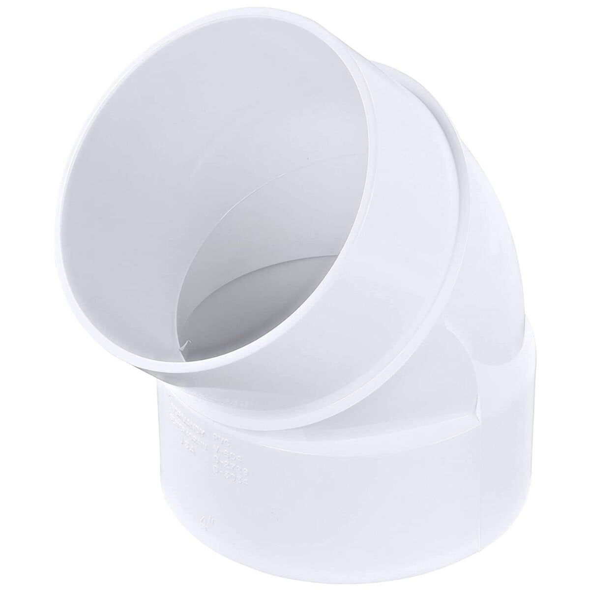 4 PVC 90 Long Street Elbow Spt x Hub White NDS 41P0ST