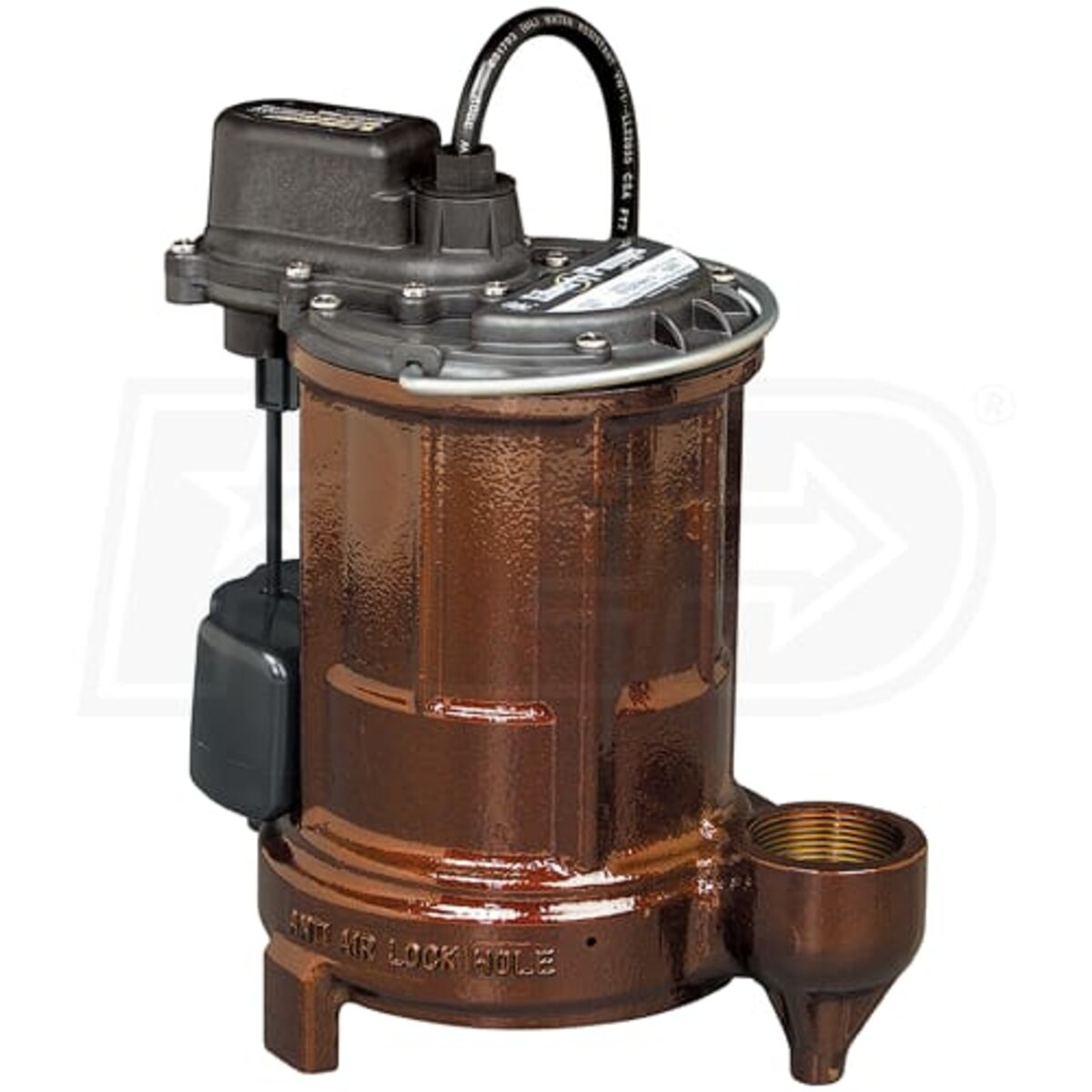 Liberty  257P  Submersible Sump Pump 50 Gpm 1/3 HP 115V Auto/Float Switch w/ 10 ft. Cord Cast Iron