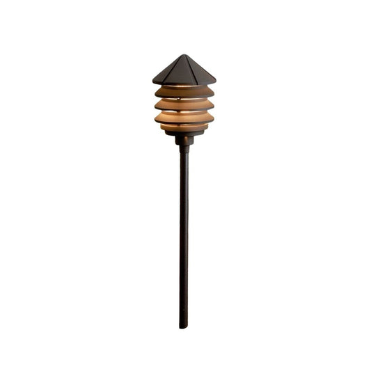 Kichler 15005AZT  Six Groove Series Path Light 12V Textured Architectural Bronze Finish 24.4W Incandescent S8 Lamp, 9-1/2 in. Height, 6 in. Diameter