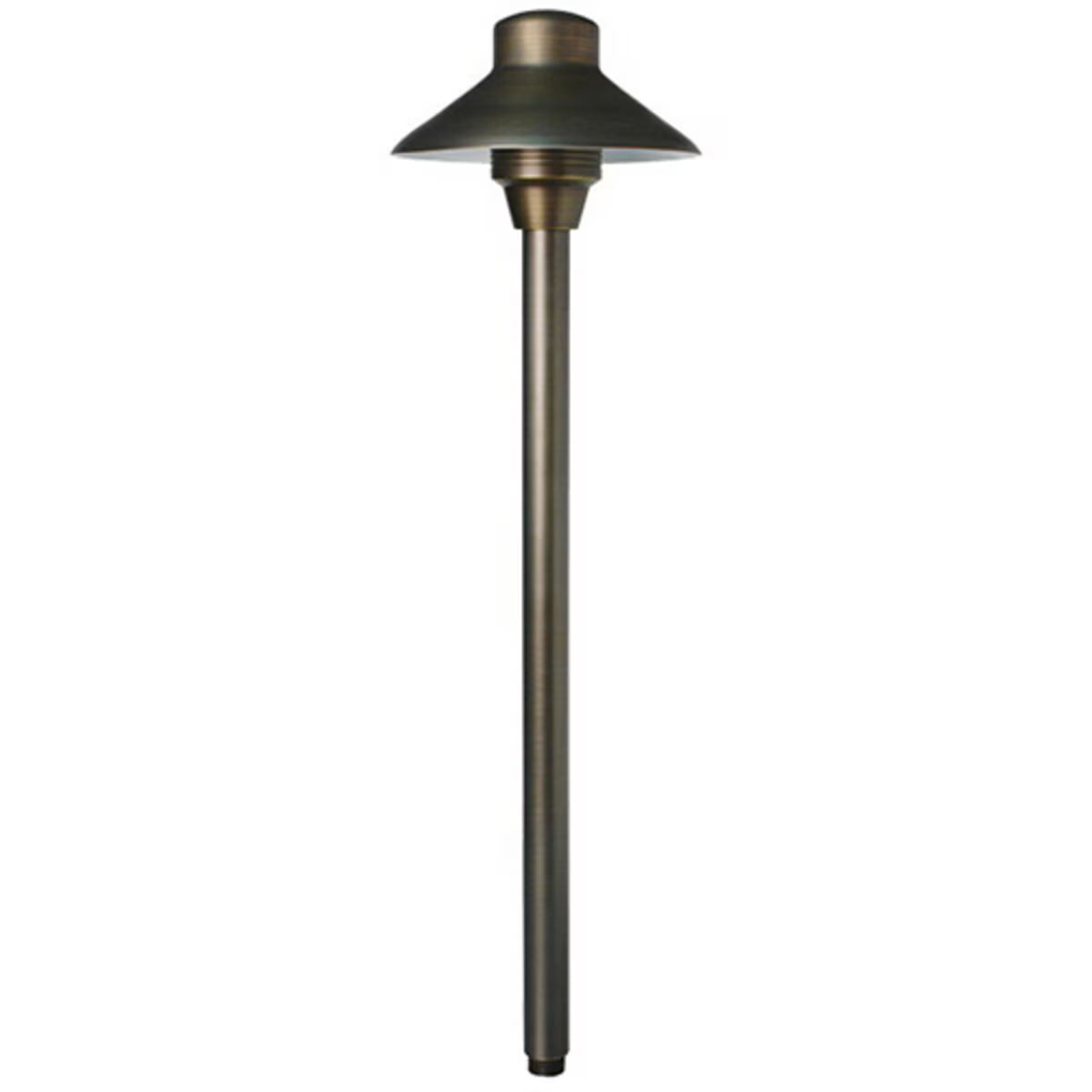 UniqueL4-NL   4 in. Lancer Path Light 18 in. Riser Brass Housing Weathered Brass Finish No Lamp