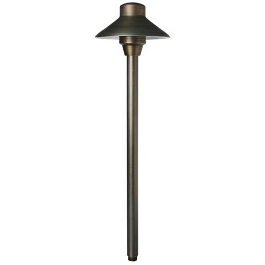 UniqueL4-NL   4 in. Lancer Path Light 18 in. Riser Brass Housing Weathered Brass Finish No Lamp