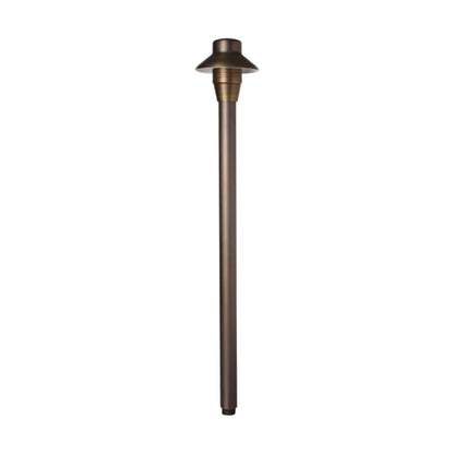 UniqueL4-NL   4 in. Lancer Path Light 18 in. Riser Brass Housing Weathered Brass Finish No Lamp