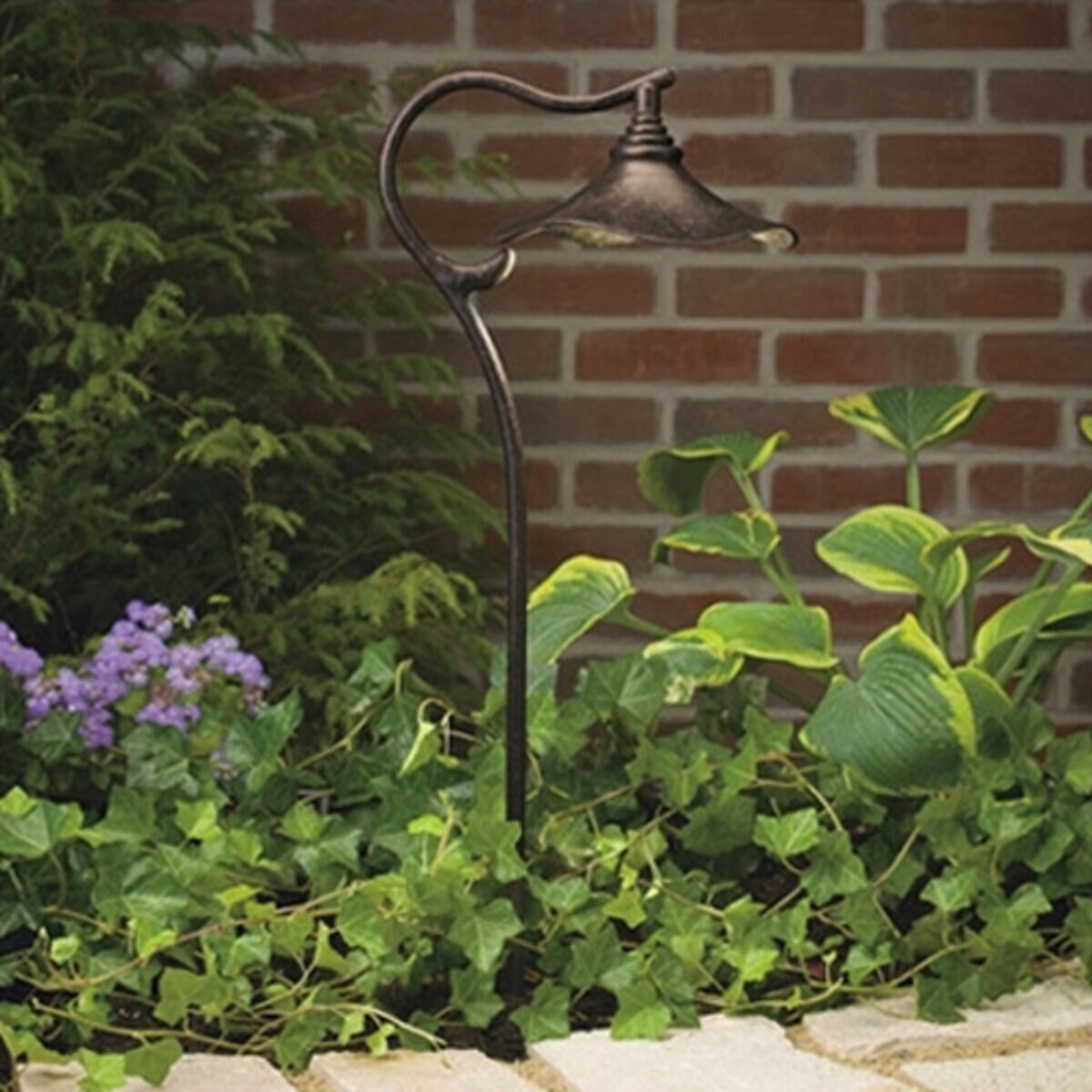 Kichler -15422AGZ-15422 Cotswold Series Path Light Aluminum Aged Bronze Finish 16W Xenon 12V, 26 in. Height, 8 in. Diameter, Includes Stake, Drop-in Design