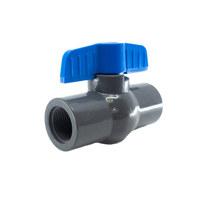 3/4 PVC Gray Ball Valve Thd 491 Commercial Blue Handle Colonial Lasco