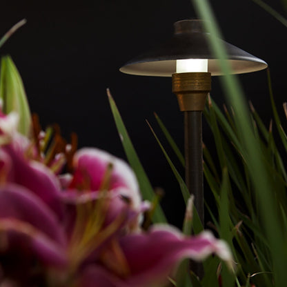 UniqueC824-NL   8 in. Centaurus Path Light 24 in. Riser Brass Housing Weathered Brass Finish No Lamp