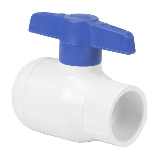 Spears Utility PVC Ball Valve Gray 2-1/2 in. Fipt w/ Blue Handle & EPDM O-Rings