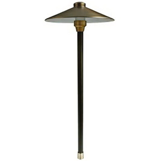 Unique C6-NL-50 6 in. Centaurus Path Light 18 in. Riser Brass Housing Weathered Brass Finish No Lamp 50 ft. Lead Wire