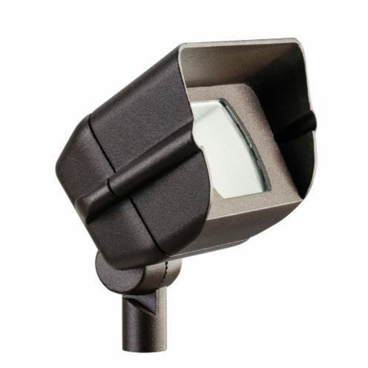 Kichler 15396AZT  Miniature Hooded Adjustable Wide Flood Light Textured Architectural Bronze Finish 35W 12V Halogen 90° Beam Angle 5 in. x 5 in. x 4-1/2 in.
