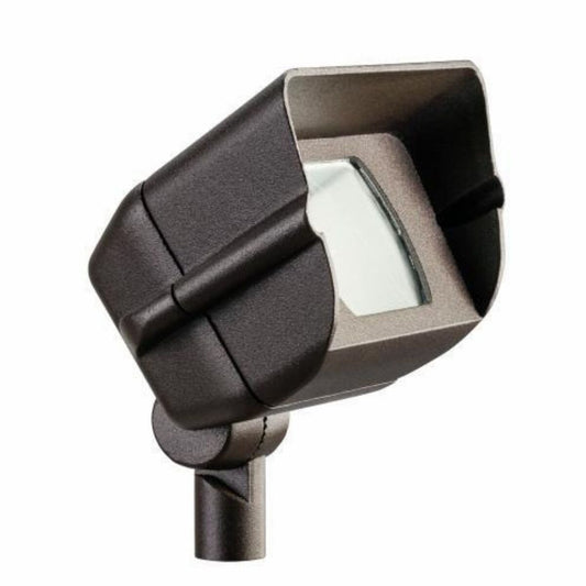 Kichler 15396AZT  Miniature Hooded Adjustable Wide Flood Light Textured Architectural Bronze Finish 35W 12V Halogen 90° Beam Angle 5 in. x 5 in. x 4-1/2 in.