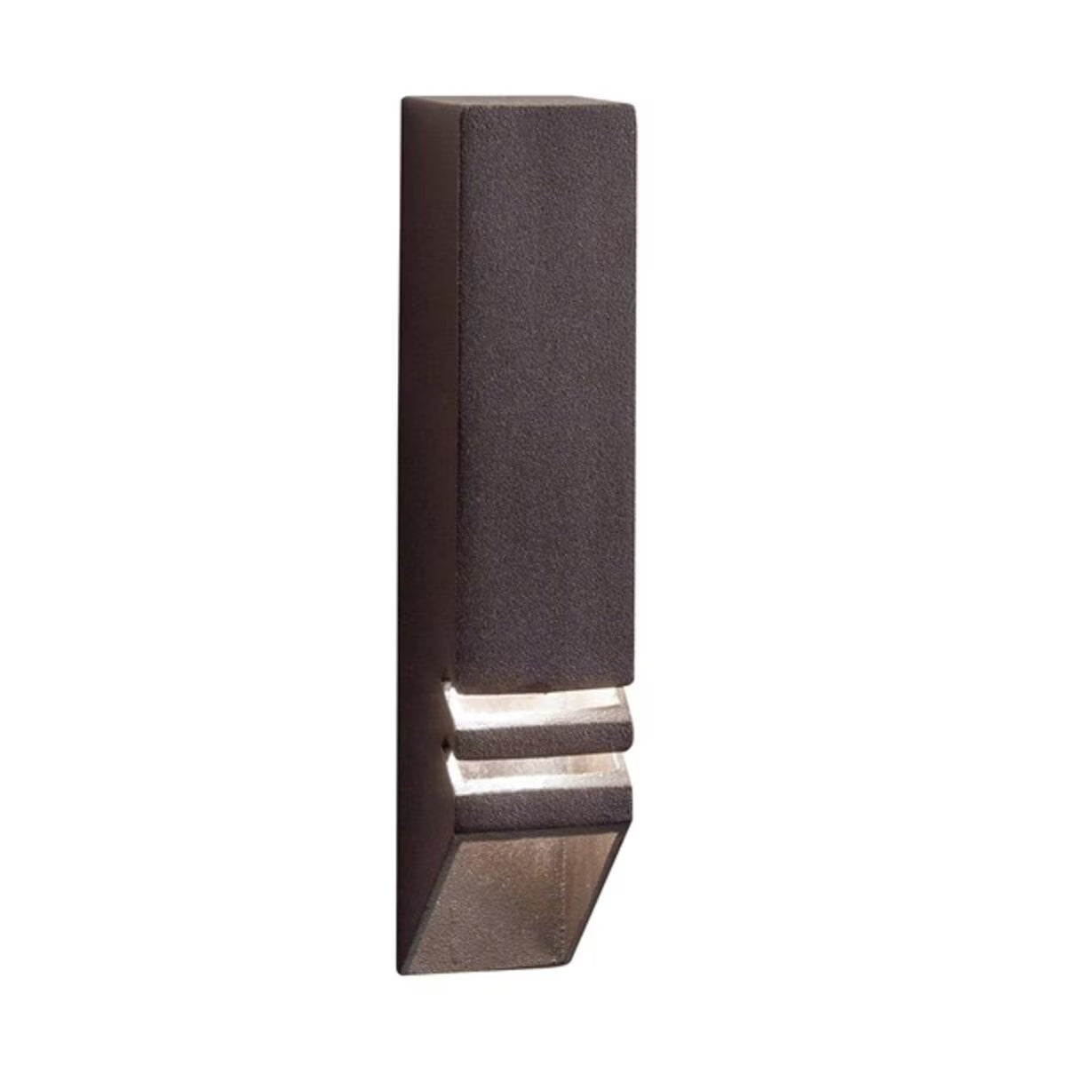 Kichler15066AZT   Louvered Down Rail Light - Architectural Bronze Finish, 6.5W T5 LED, Warm White 2700K, 12V, Wall Mount, 6 in. Length, 1 Lamp.