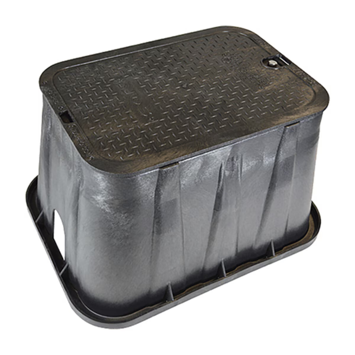 NDS Pro-Spec Valve Box Reclaimed Water Black Box/Lid Overlapping 14 in. x 19 in. x 12 in.