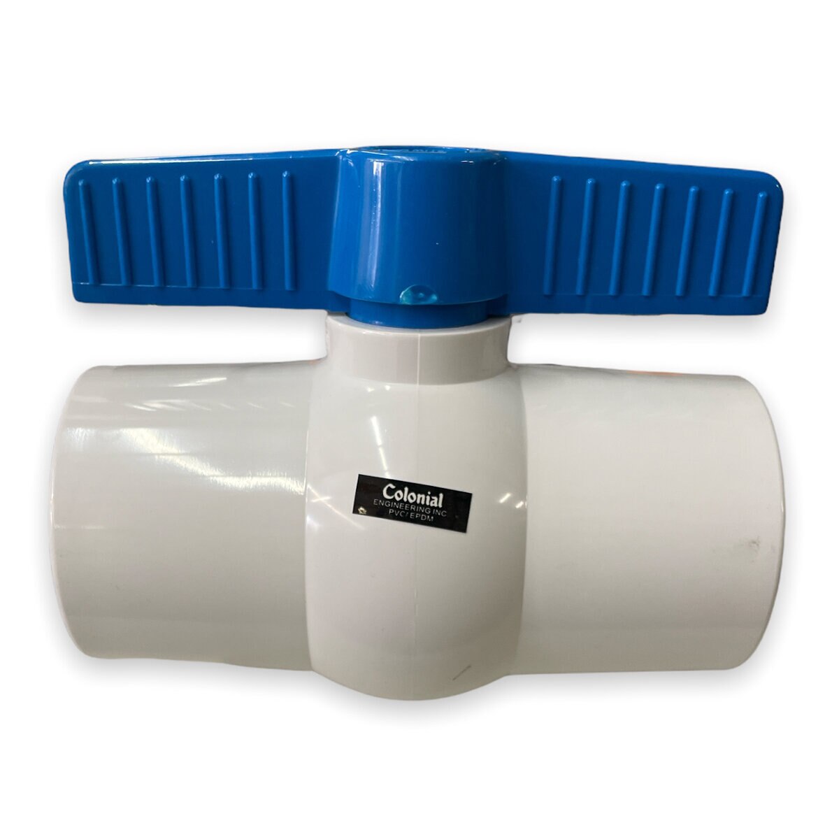 3 PVC White Ball Valve Slip 491 Commercial Blue Handle Colonial Lasco
