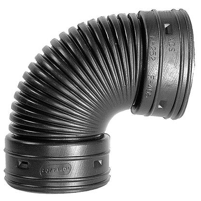 ADS HDPE Corrugated External Snap 90 Degree Elbow Black 3 in.