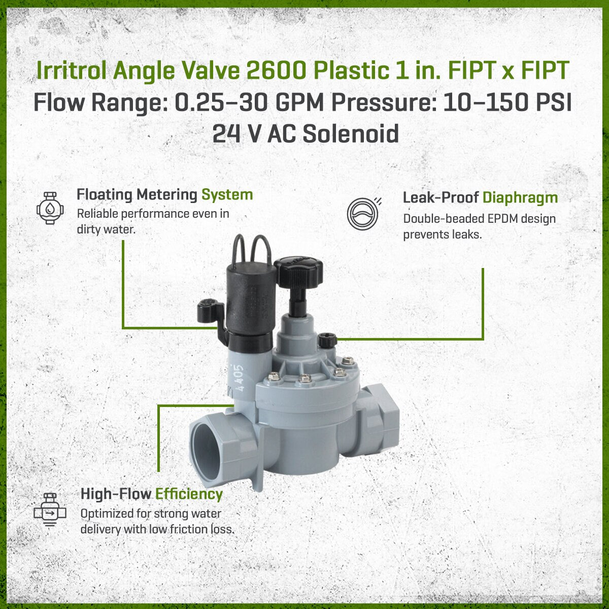 Irritrol Globe Valve 2500 Plastic 1 in. Slip x Slip