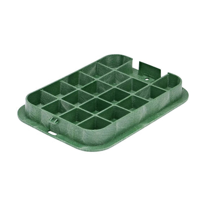 NDS Standard Valve Box Lid Rectangle 14 in. x 17 in. Overlapping Green Polyethylene ICV Lid Only