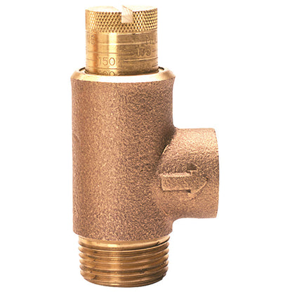 Wilkins P1500XL Pressure Relief Valve Lead Free Bronze 3/4 in. x 1/2 in. MIPT x FIPT