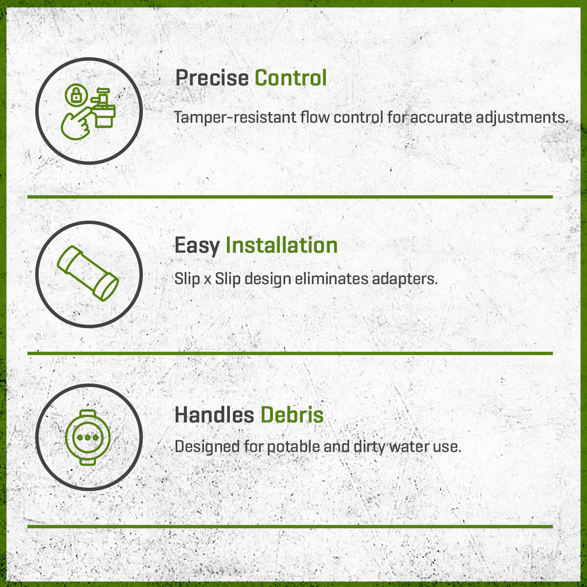 Irritrol Globe Valve 205 Plastic 1 in. w/ Flow Control Slip x Slip