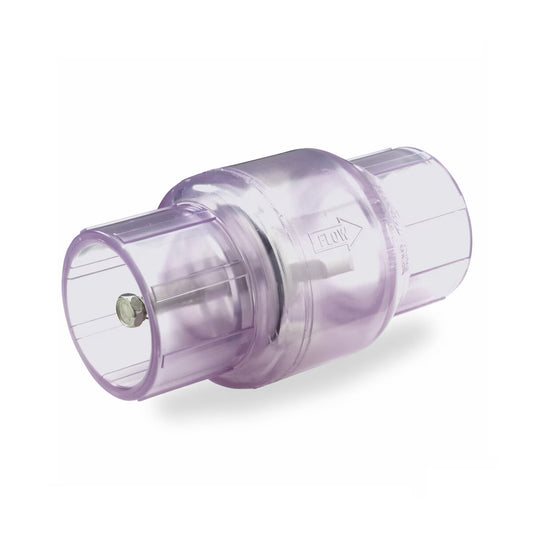NDS FloControl Series 1011 Spring Check Valve Clear PVC 1-1/2 in. Slip 1/2# Spring