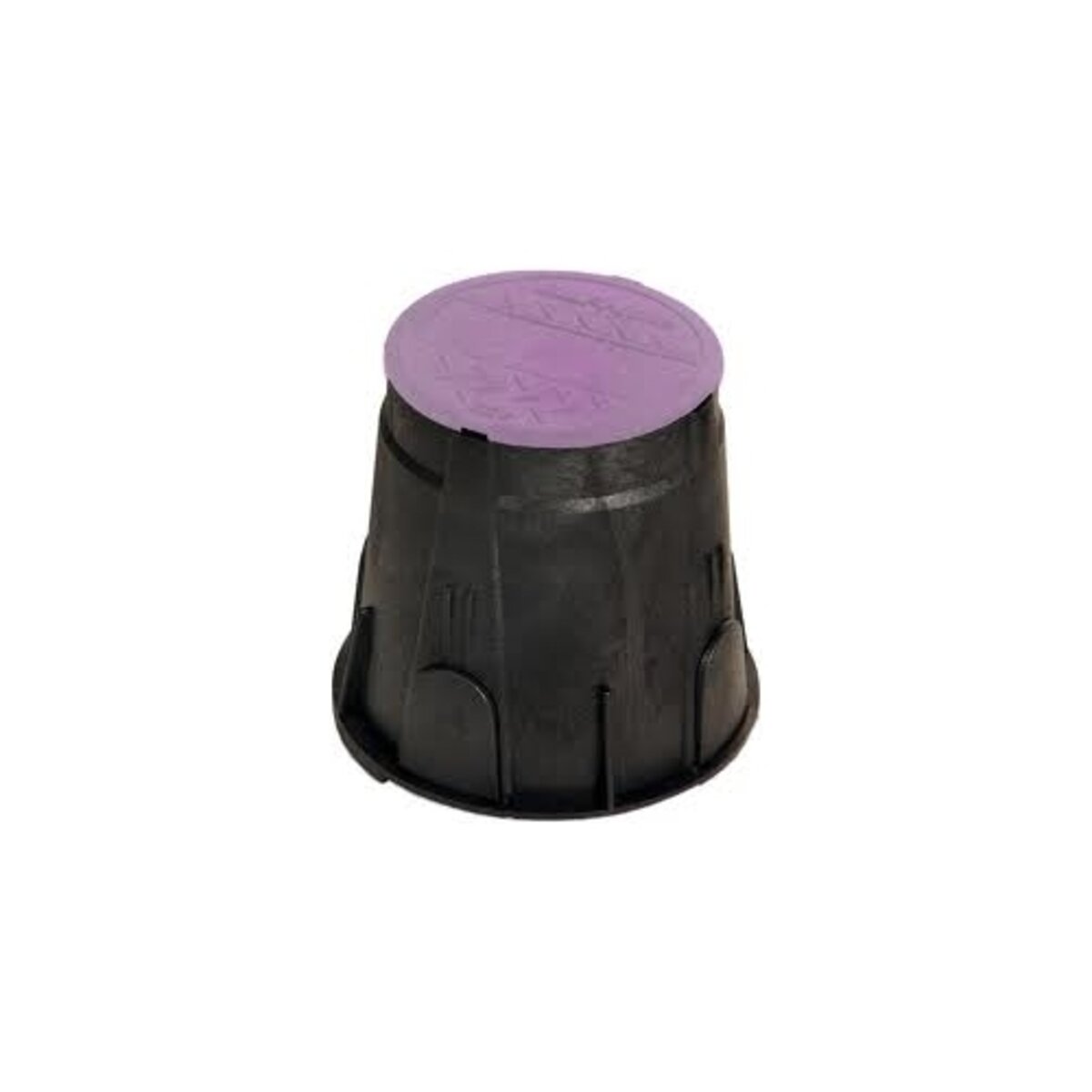 Highline Valve Box Round 10 in. Black Box/Purple Lid Drop-in RW