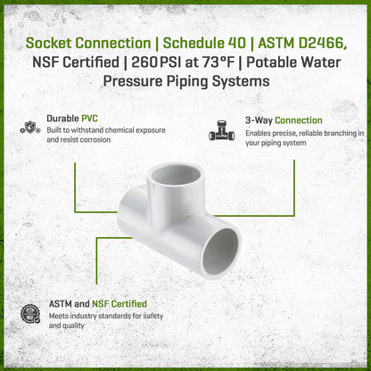 401-030 Sch 40 PVC Tee 3 in. Socket | Spears