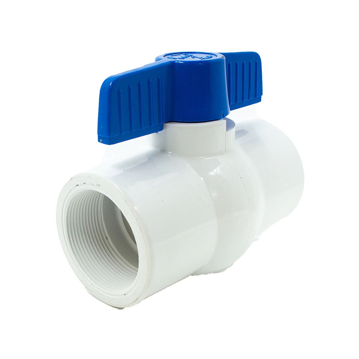 V10461N Lasco 461 Series Ball Valve Sch 40 PVC White 1 in. Slip Blue EPDM Handle