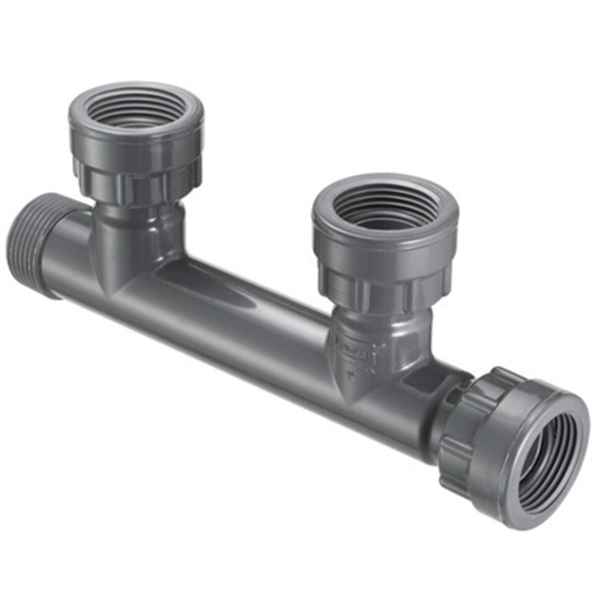 Spears 2-Port Manifold Tee 1 in. Swivel x MIPT x 2-Swivel with O-Ring