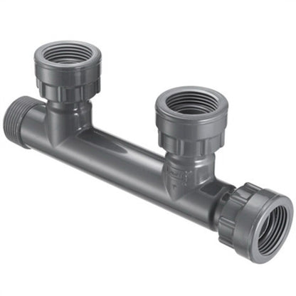 Spears 2-Port Manifold Tee 1 in. Swivel x MIPT x 2-Swivel with O-Ring