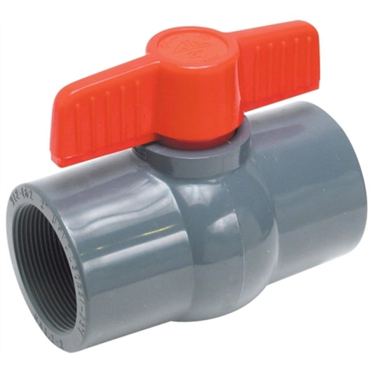 Matco Ball Valve PVC Gray 1 1/2 in. Threaded