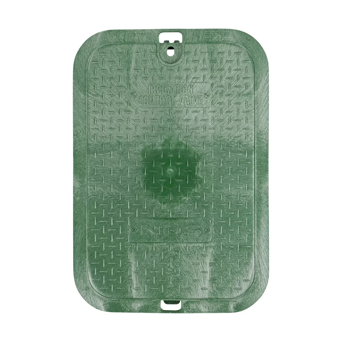 NDS Standard Valve Box Lid Rectangle 14 in. x 17 in. Overlapping Green Polyethylene ICV Lid Only