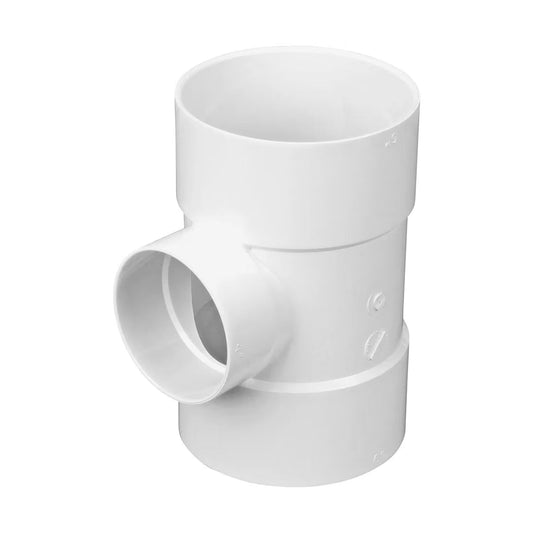 64P01  -NDS PVC S&D Tee HUB x HUB x HUB White 6 in. x 4 in.