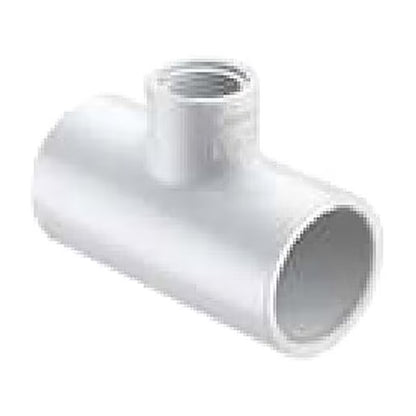 Spears Reducing Tee White Sch 40 PVC 1-1/4 in. x 1 in. x 1/2 in. Socket x Socket x Fipt