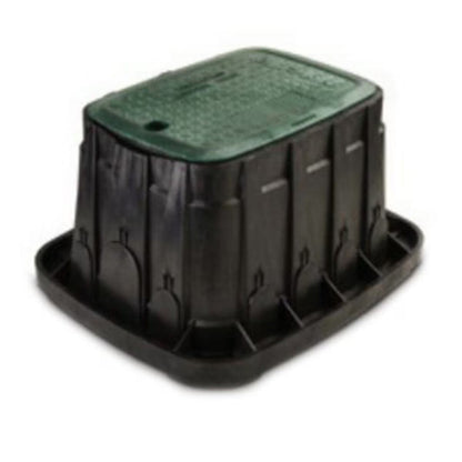 Rain Bird VB Standard Rectangle Valve Box 22 in. x 17 in. x 12 in. Black Body w/ Overlapping Green Lid