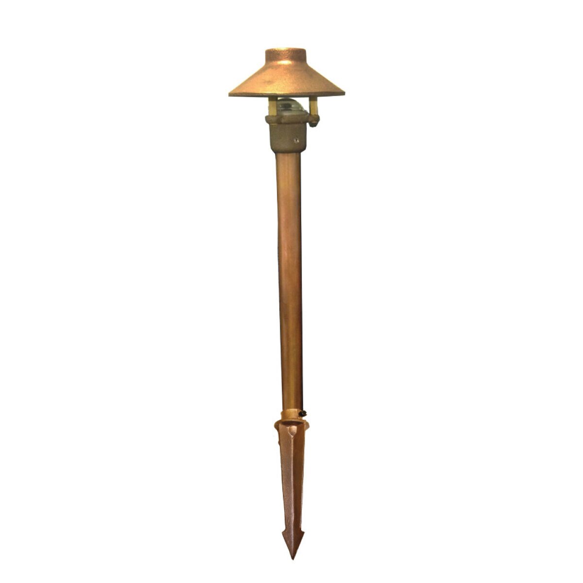 CAST-CCH5LED1- Mini-China Hat Area/Path Light Integrated LED Bronze Housing 2700K w/ 25 ft. #16-2 Wire & 6 in. Stake