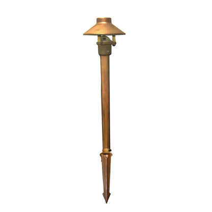CAST-CCH5LED1- Mini-China Hat Area/Path Light Integrated LED Bronze Housing 2700K w/ 25 ft. #16-2 Wire & 6 in. Stake